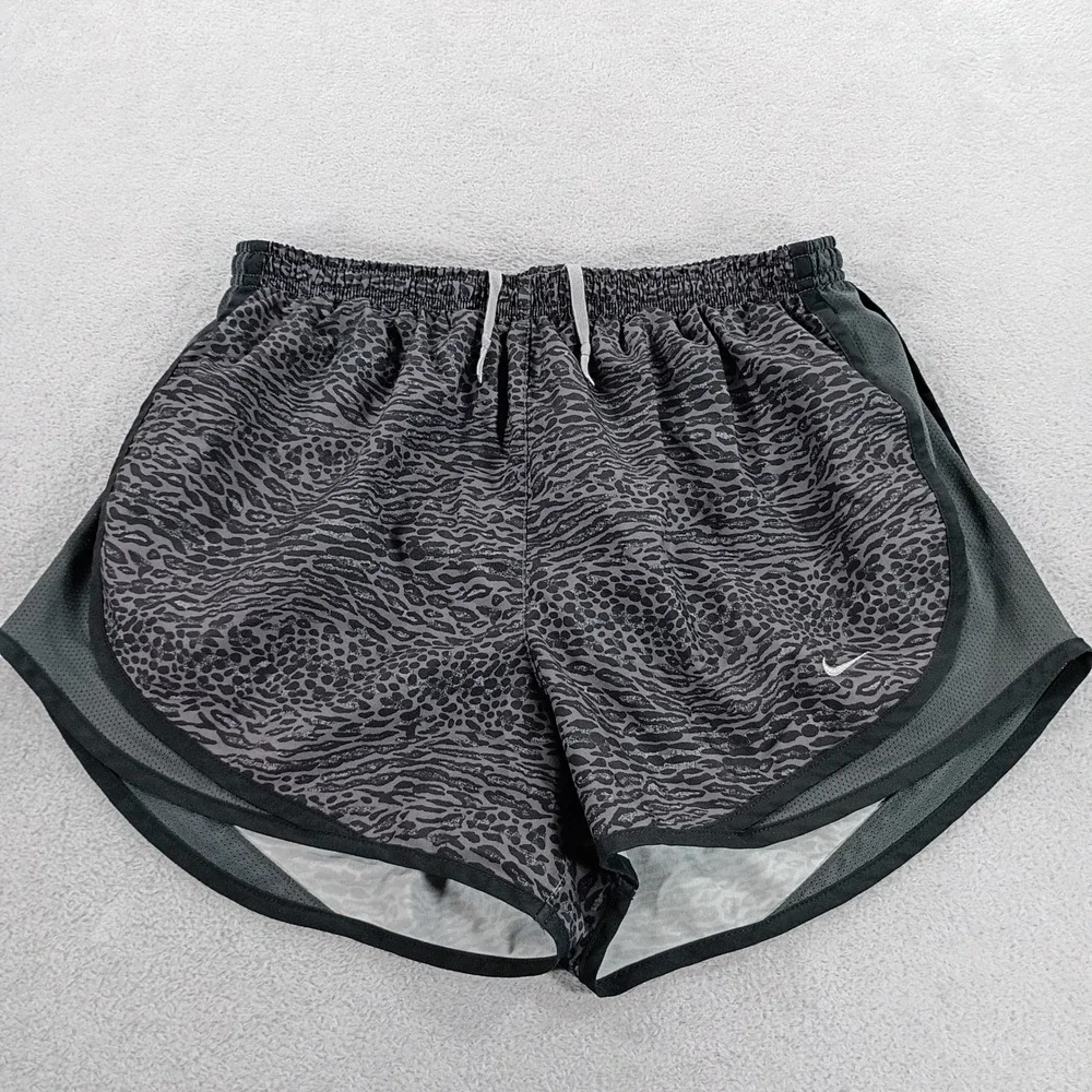 Nike Womens Tempo Running Shorts Grey Leopard Print Medium Dri-FIT